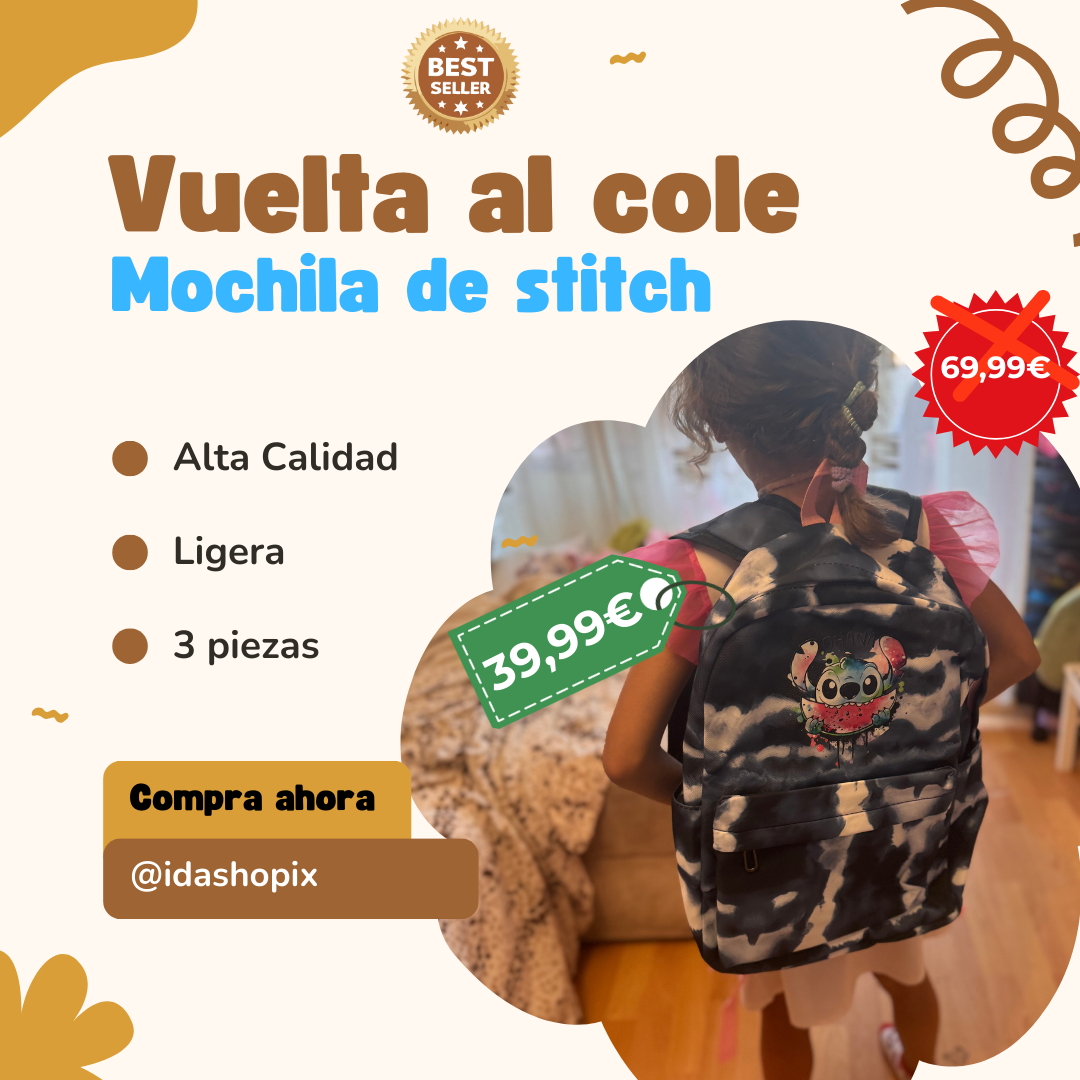 Mochila de cole Stitch