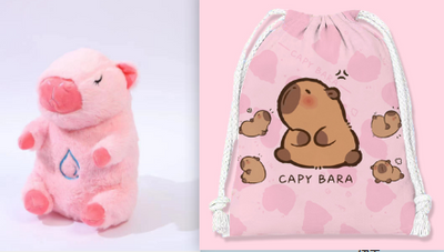 Peluche Kapibarín rosa + bolsita + envío GRATIS!!