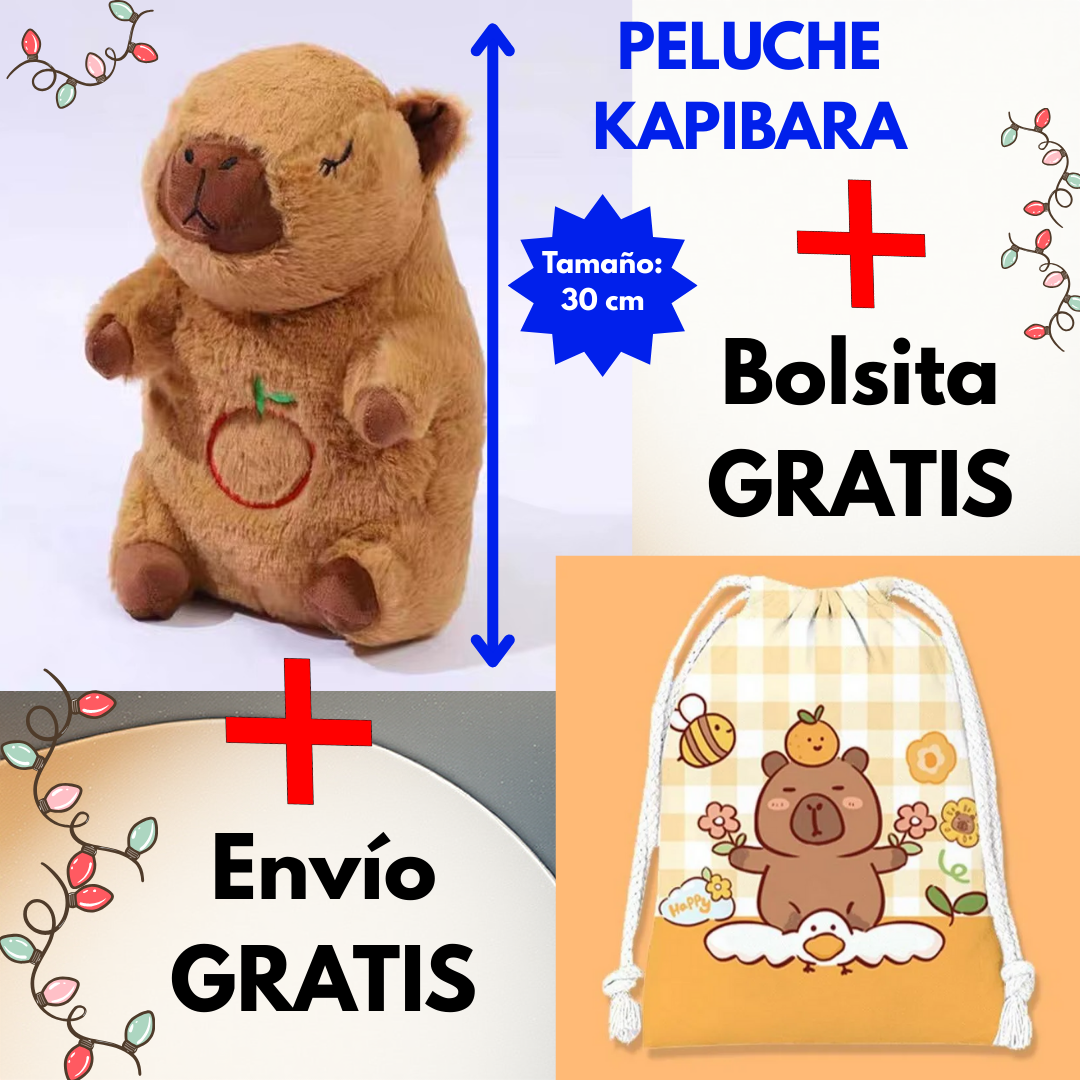 Peluche Kapibara + bolsita + envío GRATIS!!