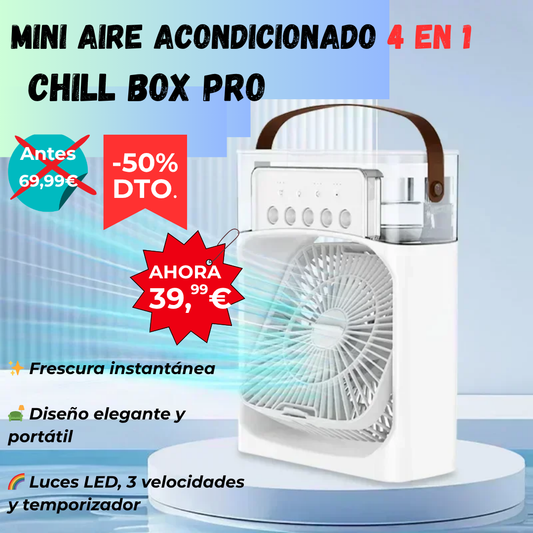 Mini aire acondicionado 4 en 1 ChillBox Pro