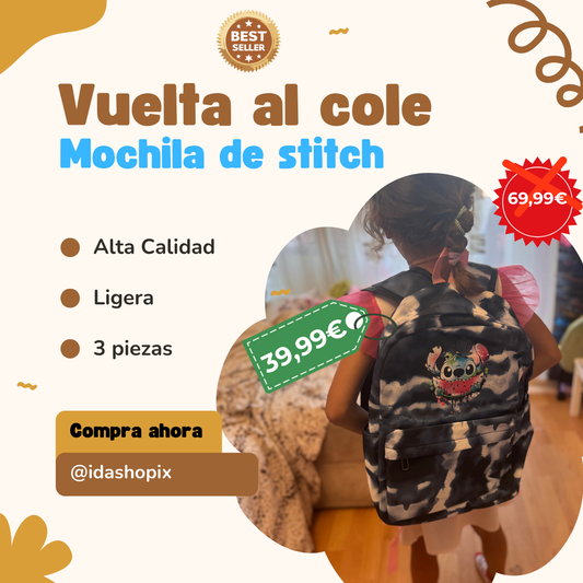 Mochila de cole Stitch