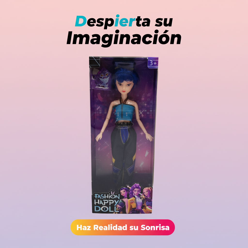 Imagen comercial Fashion Happy Doll - Muñeca protagonista clara