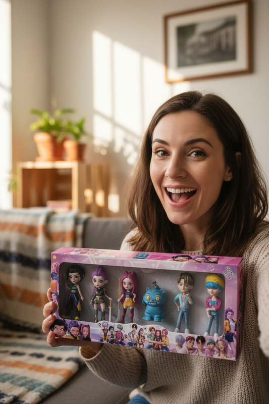 Madre mostrando figuras