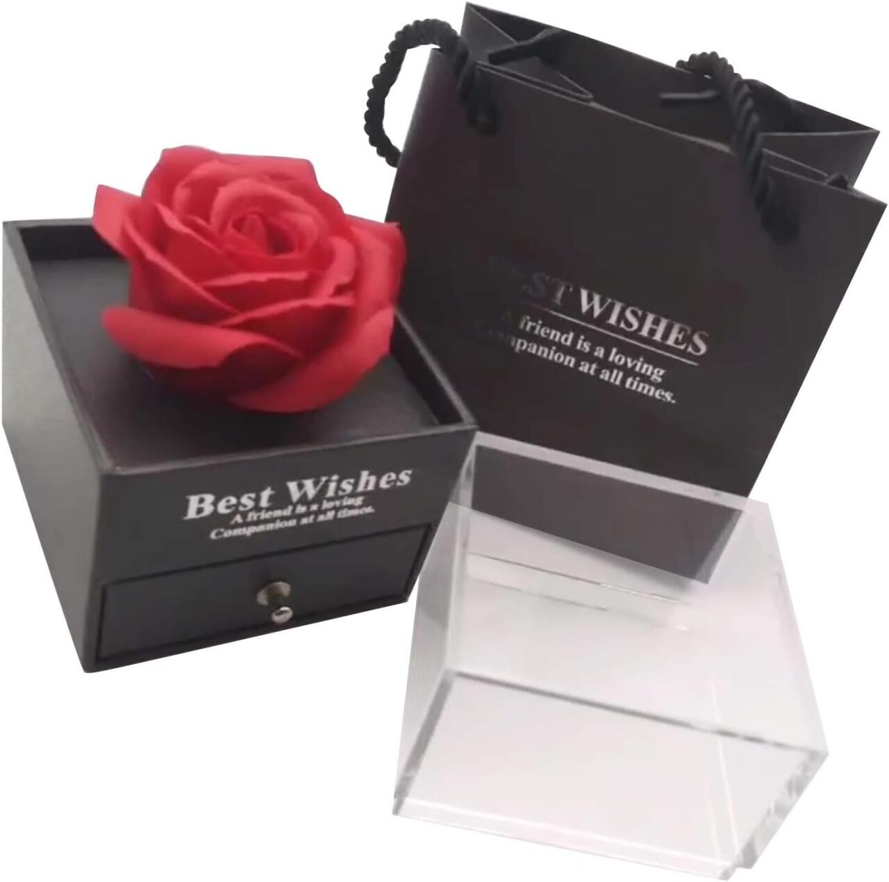 🌹 Rosa Eterna + 💎 Collar | 🚚 Envío GRATIS