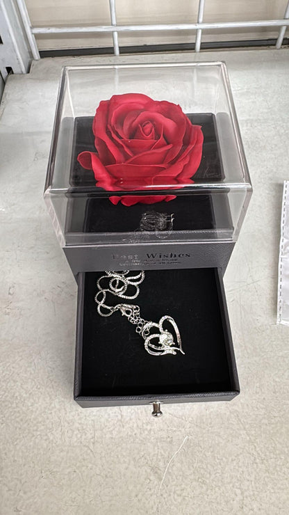 🌹 Rosa Eterna + 💎 Collar | 🚚 Envío GRATIS